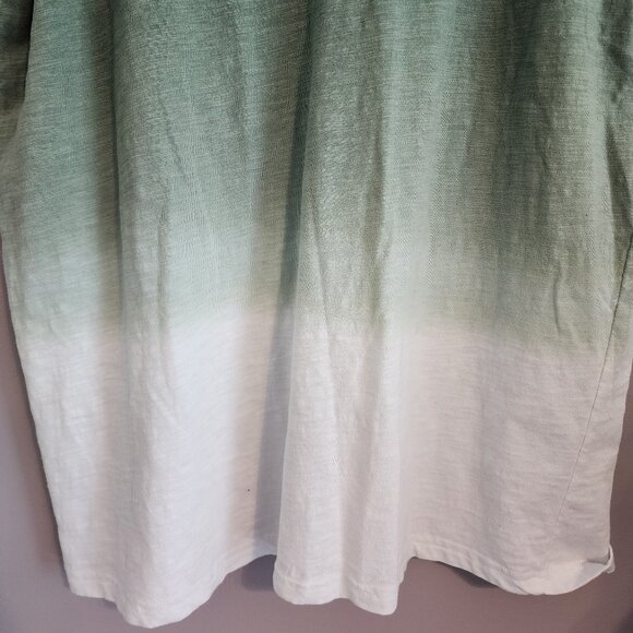 Woman Within Fading Green and White V-Neck Top Size 14/16 M - Picture 11 of 11
